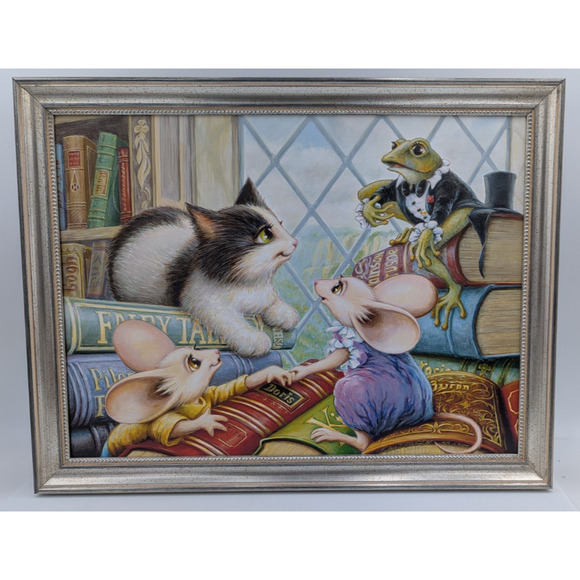 Rip Squeak Books Everywhere Julia Harnett Giclee On Canvas 15” X 20” COA - Picture 1 of 9